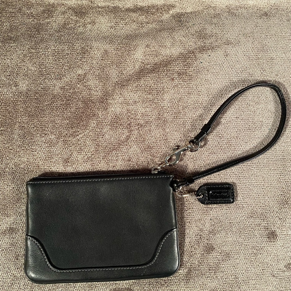 Coach black wristlet